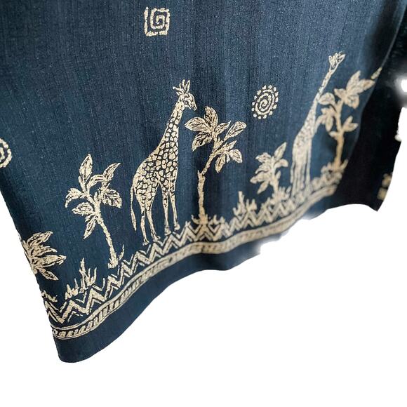 Vintage 90s midi long pencil skirt giraffe safari pattern boho size medium M - Picture 3 of 6